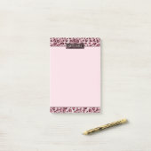 Roze Luipaard Dierprint Met Nep Folie En Naam Post-it® Notes (Op bureau)