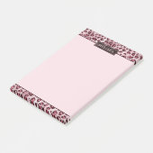 Roze Luipaard Dierprint Met Nep Folie En Naam Post-it® Notes (Schuin)