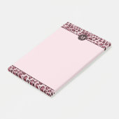 Roze Luipaard Dierprint Met Nep Folie Monogram Post-it® Notes (Schuin)