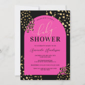 Roze luipaard drukschoeisel Uitnodiging (Voorkant)