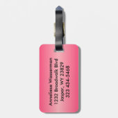 Roze luipaard en Glittery Print Bagagelabel (Achterkant verticaal)