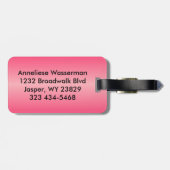 Roze luipaard en Glittery Print Bagagelabel (Achterkant horizontaal)