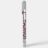 Roze luipaard en metalen print | Monogram Case-Mate iPhone Case (Achterkant / Links)