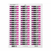 Roze luipaard en Zebra Dierenprint retouradres Etiket (Full Sheet)