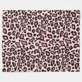 Roze Luipaard Fleece Deken Cadeau (Voorkant (Horizontaal))