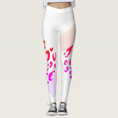 Roze Luipaard Geometrisch Leggings (Voorkant)