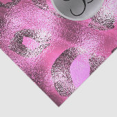 Roze Luipaard Glans Elegant Monogram Letter Initia Tissuepapier (Detail)