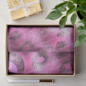 Roze Luipaard Glans Elegant Monogram Letter Initia Tissuepapier (Geschenk)