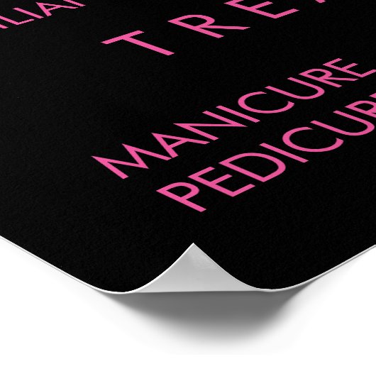 Roze Luipaard Glitter Salon Menu Muur Poster (Hoek)