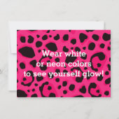 Roze Luipaard Glow Golf Golf Feest Uitnodigingen (Achterkant)