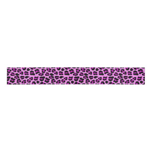 Roze luipaard grosgrain lint (Voorkant)