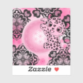 Roze Luipaard Harmonie bloem des levens Sticker (Vel)