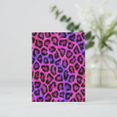 Roze luipaard huidafdruk briefkaart (Staand voorkant)