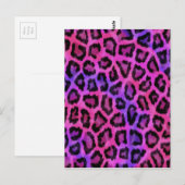 Roze luipaard huidafdruk briefkaart (Voorkant / Achterkant)