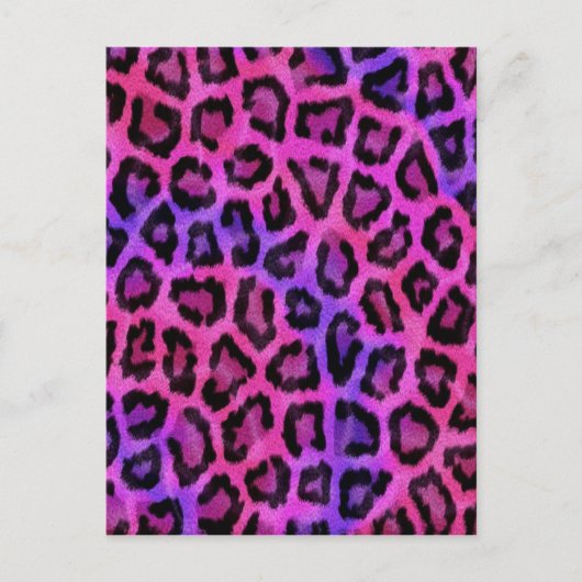 Roze luipaard huidafdruk briefkaart (Voorkant)