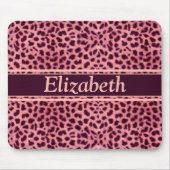Roze luipaard huidpatroon aanpassen muismat (Voorkant)