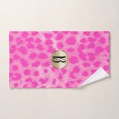 Roze Luipaard Jachtluipaard Print Chic Monogram Bad Handdoek (Handdoek)