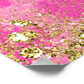 Roze Luipaard Jachtluipaard Print Gouden Glitter S (Hoek)