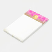 Roze Luipaard Jachtluipaard Print Gouden Glitters  Post-it® Notes (Schuin)