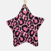 Roze luipaard keramisch ornament (Links)