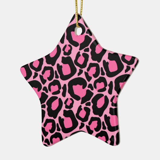 Roze luipaard keramisch ornament (Links)