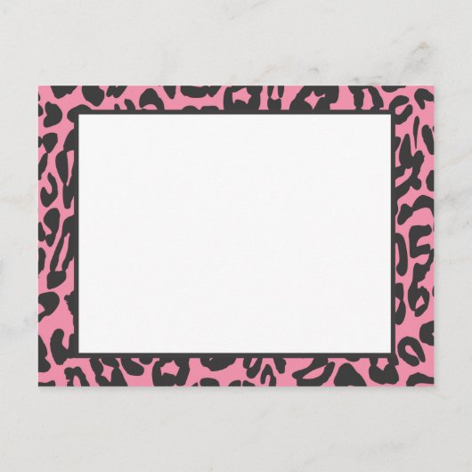 Roze luipaard klasse van 2012 Graduation Briefkaar Aankondigingskaart (Achterkant)