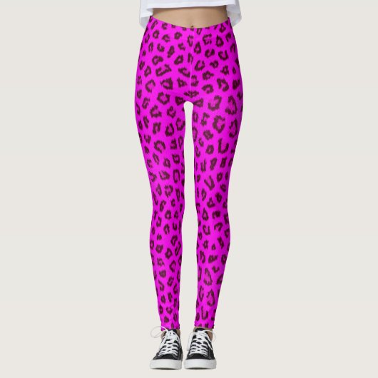 Roze luipaard Leggings (Voorkant)