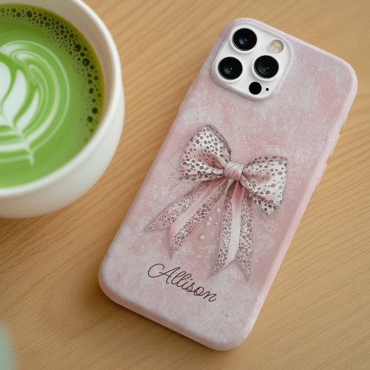 Roze Luipaard Meisjesachtige Glitters Elegante Str Case-Mate iPhone Case
