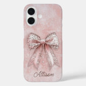 Roze Luipaard Meisjesachtige Glitters Elegante Str Case-Mate iPhone Case (Achterkant)