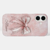 Roze Luipaard Meisjesachtige Glitters Elegante Str Case-Mate iPhone Case (Achterkant (horizontaal))