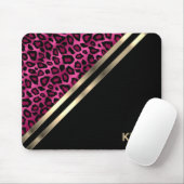 Roze luipaard - Monogram Muismat (Met muis)