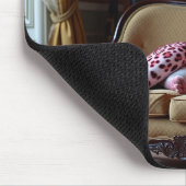 Roze luipaard mousepad muismat (Hoek)