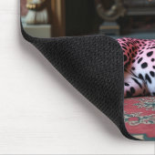 Roze luipaard mousepad muismat (Hoek)