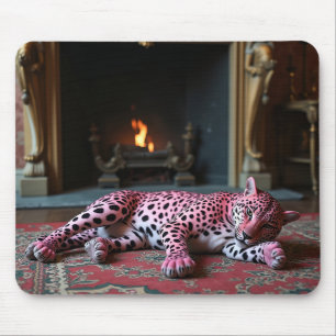 Roze luipaard mousepad muismat
