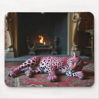Roze luipaard mousepad muismat