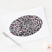 roze luipaard ovale sticker (Envelop)