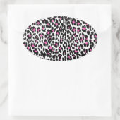 roze luipaard ovale sticker (Tas)