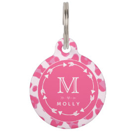 Roze luipaard Patroon - Cute Personalized Huisdierpenning