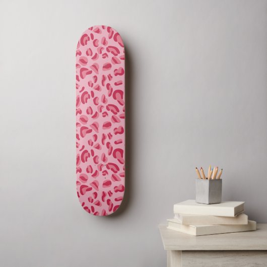 Roze Luipaard Patroon Persoonlijk Skateboard (Muurkunst)