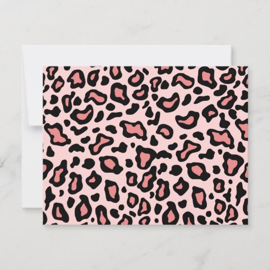 Roze Luipaard Patroon Uitnodigingen (Voorkant)