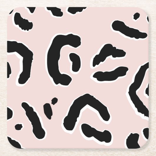  roze luipaard patroonpasta & zwart-wit kartonnen onderzetters (Voorkant)