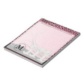 Roze luipaard patroonpatroon met grappige katten notitieblok (Linkerzijde)