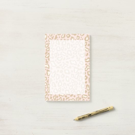 Roze Luipaard Post It Notes Cadeau (Op bureau)