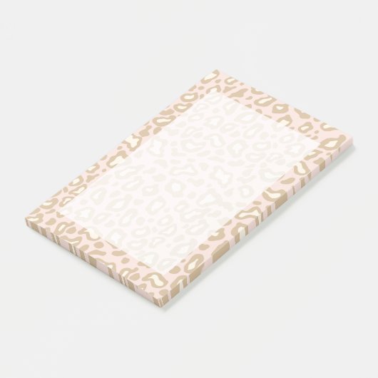 Roze Luipaard Post It Notes Cadeau (Schuin)