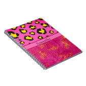 Roze luipaard print Animal Cheetah Trendy Chic Notitieboek (Rechterzijde)