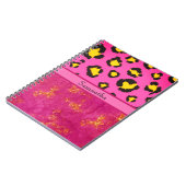 Roze luipaard print Animal Cheetah Trendy Chic Notitieboek (Linkerzijde)