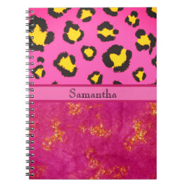 Roze luipaard print Animal Cheetah Trendy Chic Notitieboek