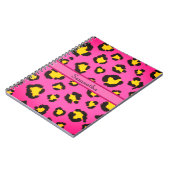 Roze luipaard print Animal Cheetah Trendy Chic Notitieboek (Linkerzijde)