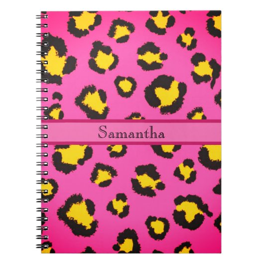 Roze luipaard print Animal Cheetah Trendy Chic Notitieboek (Voorkant)