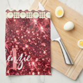 Roze Luipaard Print en Glitter Theedoek (Quarter Fold)